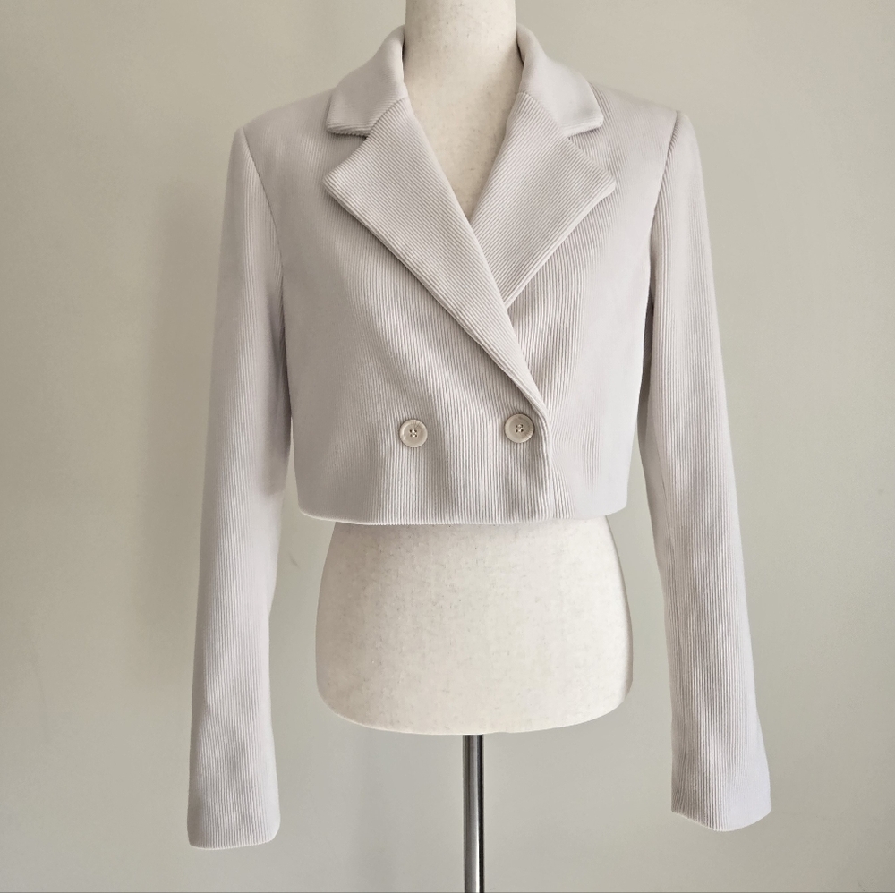 House of Harlow 1960 Cropped Jacket | Ribbed Texture | Size M | Fully Lined